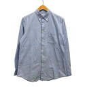 【中古】ユニクロ UNIQLO シャツ 長袖 ボタンダウンカラー 無地 コットン 331-409277 M 青 ブルー レディース 【ベクトル 古着】 2507...