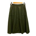 【中古】デッサン Dessin スカート フレア Aライン ウール ひざ丈 1 緑 カーキ レディース 【ベクトル 古着】 250626