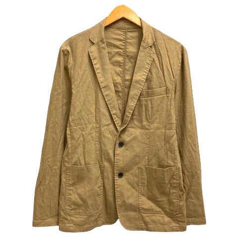 【中古】ナノユニバース nano universe セットアップ カジュアル ジャケット パンツ リネン混 長袖 無地 M 茶 ブラウン メンズ 【ベクトル 古着】 250604