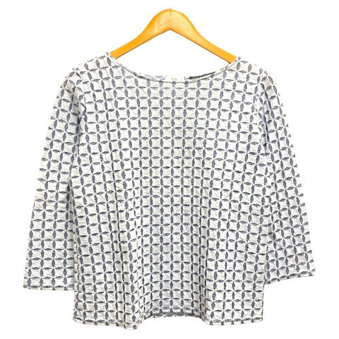 Other - 【中古】ANNA BASSANI カットソー バックジップ 長袖 総柄 水色 ライトブルー レディース 【ベクトル 古着】 250529