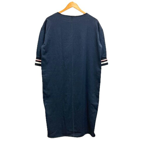 【中古】zelal sports ワンピース ストレッチ ライン ロング丈 五分袖 9AR 紺 ネイビー レディース 【ベクトル 古着】 250604