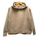 【中古】イッカ ikka パーカー フーディー スウェット サイドスリット 長袖 S ベージュ レディース 【ベクトル 古着】 250702