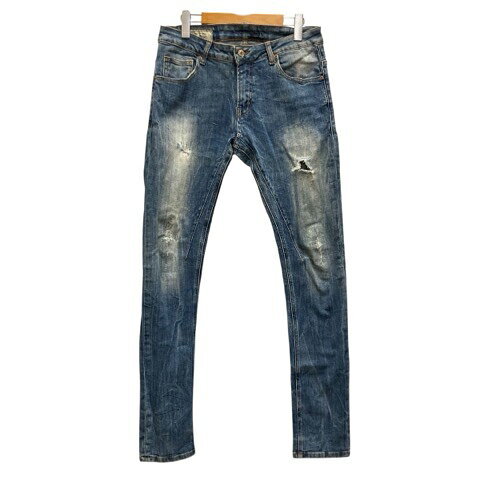【中古】ザラマン ZARA MAN デニム スキニーパンツ ダメージ加工 クラッシュ ストレッチ 40 青 ブルー メンズ 【ベクトル 古着】 250630 【中古】ザラマン ZARA MAN デニム スキニーパンツ ダメージ加工 クラッシュ ストレッチ 40 青 ブルー メンズ 【ベクトル 古着】 250630