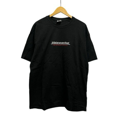 【中古】ディスイズネバーザット thisisneverthat Tシャツ 半袖 クルーネック ロゴ刺繍 コットン XL 黒 ブラック 白 ホワイト メンズ 【ベクトル 古着】 251010