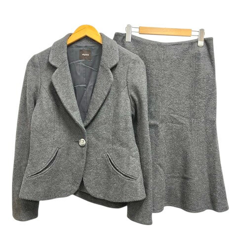 【中古】アラミス ARAMIS セットアップ ジャケット スカート ウール混 無地 長袖 膝丈 42 グレー レディース 【ベクトル 古着】 251118