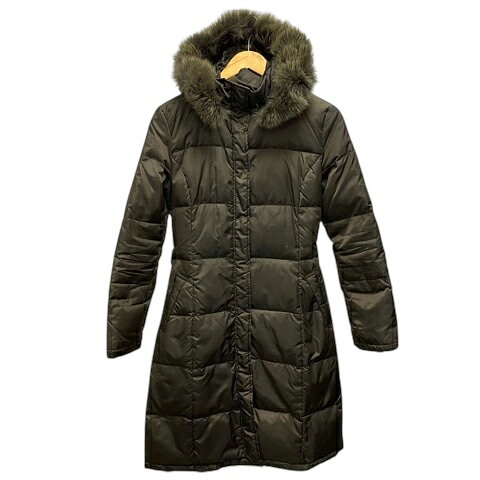 Rakuten - 【中古】ミッシェルクラン MICHEL KLEIN ロングダウンジャケット 長袖 フード 無地 38 カーキ レディース 【ベクトル 古着】 251126