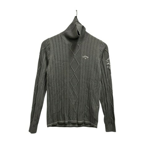 【中古】キャロウェイ CALLAWAY ゴルフウエア ニット セーター 長袖 タートルネック ロゴ刺繍 ウール混..