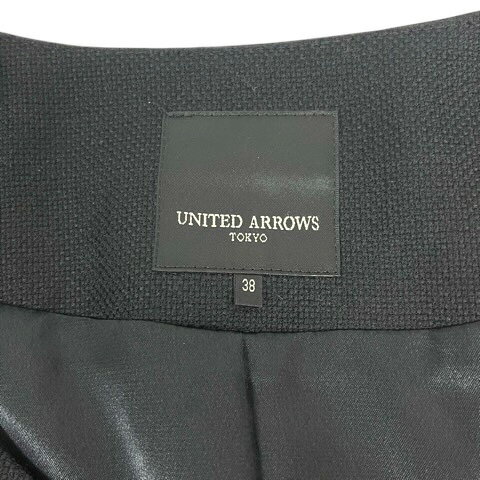【中古】ユナイテッドアローズ UNITED ARROWS セットアップ ジャケット スカート ウール混 モヘヤ混 膝丈 38 黒 ブラック レディース 【ベクトル 古着】 260310 3