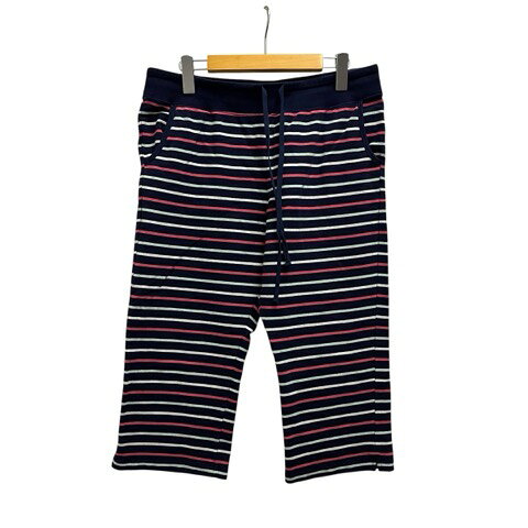 【中古】ユニクロ UNIQLO ハーフパンツ ボーダー コットン混 277-055423 XL 紺 ネイビー マルチカラー レディース 【ベクトル 古着】 260301