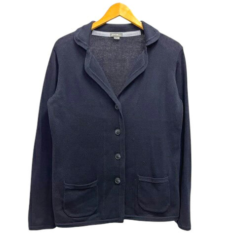 Rakuten - 【中古】エディーバウアー EDDIE BAUER カーディガン コットン 長袖 無地 PM 紺 ネイビー レディース 【ベクトル 古着】 260423