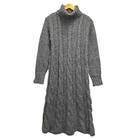【中古】IL BORGO ニット ワンピース タートルネック アルパカ混 ウール混 長袖 膝丈 44 グレー レディース 【ベクトル 古着】 260618