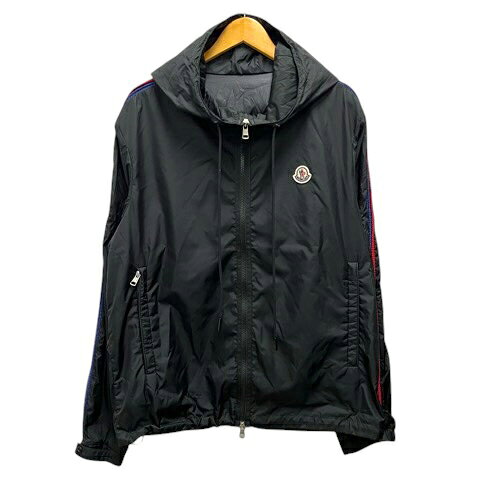 モンクレール MONCLER HATTAB GIUBBOTTO ジャンパー ブルゾン ナイロン フード ライン ワンポイントロゴ 長袖 3 黒 ブラック メンズ  260611