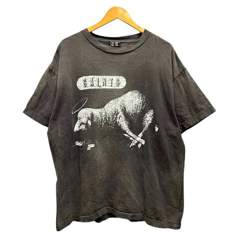 セントマイケル SAINTMICHAEL SM-A21-0000-003 SHEEP LION Tシャツ クルーネック コットン プリント 半袖 XL チャコールグレー メンズ  260714