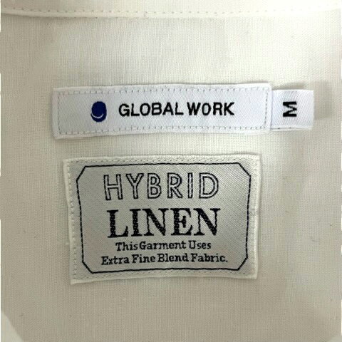【中古】グローバルワーク GLOBAL WORK シャツ ブラウス リネン混 無地 七分袖 M 白 ホワイト レディース 【ベクトル 古着】 260827 auc-vector-21273473 ブランド古着の買取販売ベクトル サンプル画像3