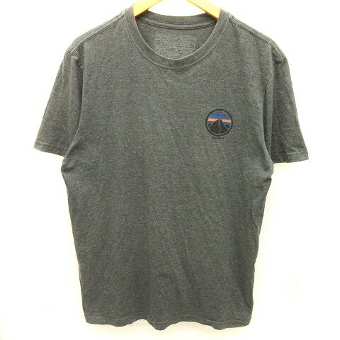 【中古】パタゴニア Patagonia Tシャツ カットソー 半袖 ロゴ プリント コットン グレー M ■GY01 メンズ 【ベクトル 古着】 230902