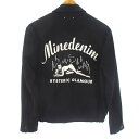 【中古】未使用品 ヒステリックグラマー HYSTERIC GLAMOUR ×マインデニム MINEDENIM タグ付き F.Black Denim デニムジャケット スタジャン 中綿 刺繍 コットン S 黒 ブラック アウター メンズ 【ベクトル 古着】 240324