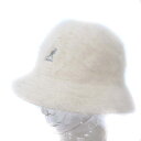 【中古】カンゴール KANGOL FURGORA CASUAL 3959BC バケットハット 帽子 シャギー ロゴ 刺繍 アンゴラ ホワイト 白 XL ■GY18 メンズ レディース 【ベクトル 古着】 240311