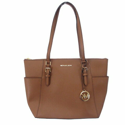 【中古】未使用品 マイケルコース MICHAEL KORS タグ付き CHARLOTTE LG TZ TOTE 35T0GCFT7L トートバッグ チャーム付き ロゴ レザー ブラウン 茶 鞄 ■GY17 レディース 【ベクトル 古着】 240320 1