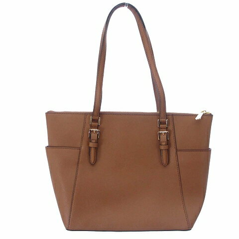 【中古】未使用品 マイケルコース MICHAEL KORS タグ付き CHARLOTTE LG TZ TOTE 35T0GCFT7L トートバッグ チャーム付き ロゴ レザー ブラウン 茶 鞄 ■GY17 レディース 【ベクトル 古着】 240320 2