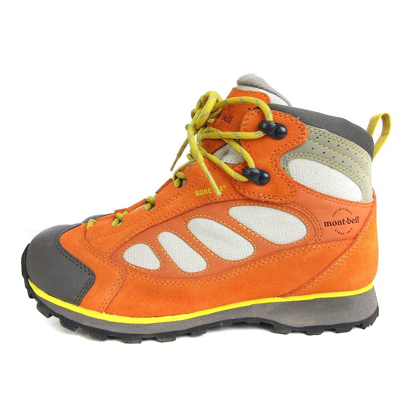 【中古】モンベル Montbell トレッキングシューズ ブーツ 371045103/1 GORE-TEX ゴアテックス オレンジ 25.0 アウトドア 登山 靴 レディース 【ベクトル 古着】 240508