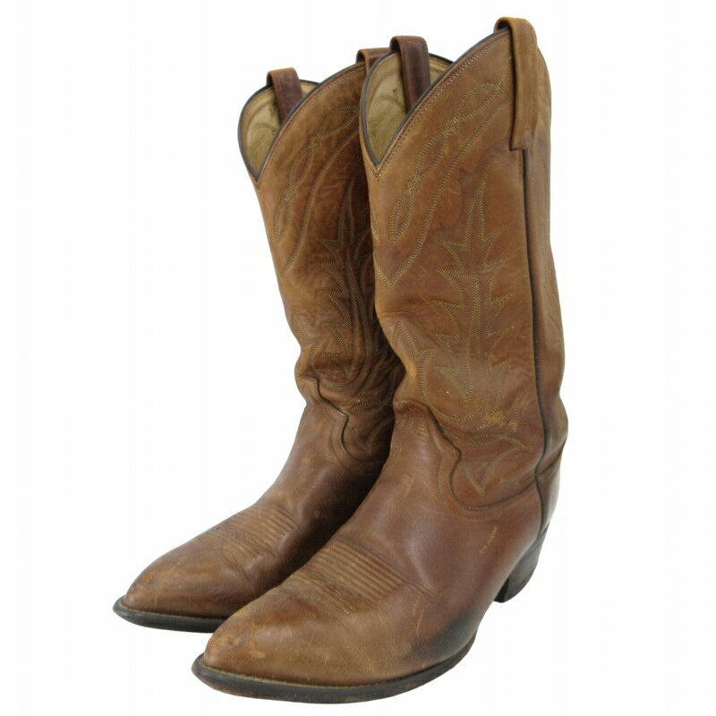 【中古】トニーラマ TONY LAMA ウエスタンブーツ レザー ロング 8 26cm 茶 ブラウン 29414 /FF 0723 メンズ 【ベクトル 古着】 240723