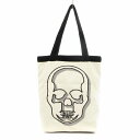 【中古】ルシアンペラフィネ LUCIEN PELLAT-FINET トートバッグ コーデュロイ ベロア 刺繍プリント スカル 白 ホワイト 黒 ブラック /TZ...