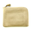 【中古】mononogu モノノグ 二つ折り 財布 L字ファスナー 牛革 レザー ゴールドカラー /BB レディース 【ベクトル 古着】 250311