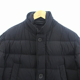 【中古】ヘルノ HERNO ダウンジャケット スタンドカラー ダブルジップ PI007ULE 19288 ナイロン 50 L 黒 ブラック メンズ 【ベクトル 古着】 250302