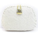【中古】クレージュ courreges ショルダー バッグ クラッチ かご チェーン ゴールド金具 白 ホワイト ■GY99 レディース 【ベクトル 古着】 2...