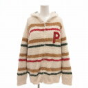 【中古】ジェラートピケ gelato pique ルームウェア パジャマ ボーダーパーカー ジップアップ 長袖 F 白 ホワイト PWNT245076 /FT レディース 【ベクトル 古着】 250702