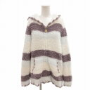 【中古】ジェラートピケ gelato pique ルームウエア パジャマ パーカー ダブルジップ ボーダー 長袖 F 紫 パープル 白 ホワイト PWNT184046 /FT レディース 【ベクトル 古着】 250702