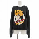 【中古】ラブモスキーノ LOVE MOSCHINO トレーナー スウェット ビッグプリント 裏毛 I46 ブラック /UO ■FF レディース 【ベクトル 古着...