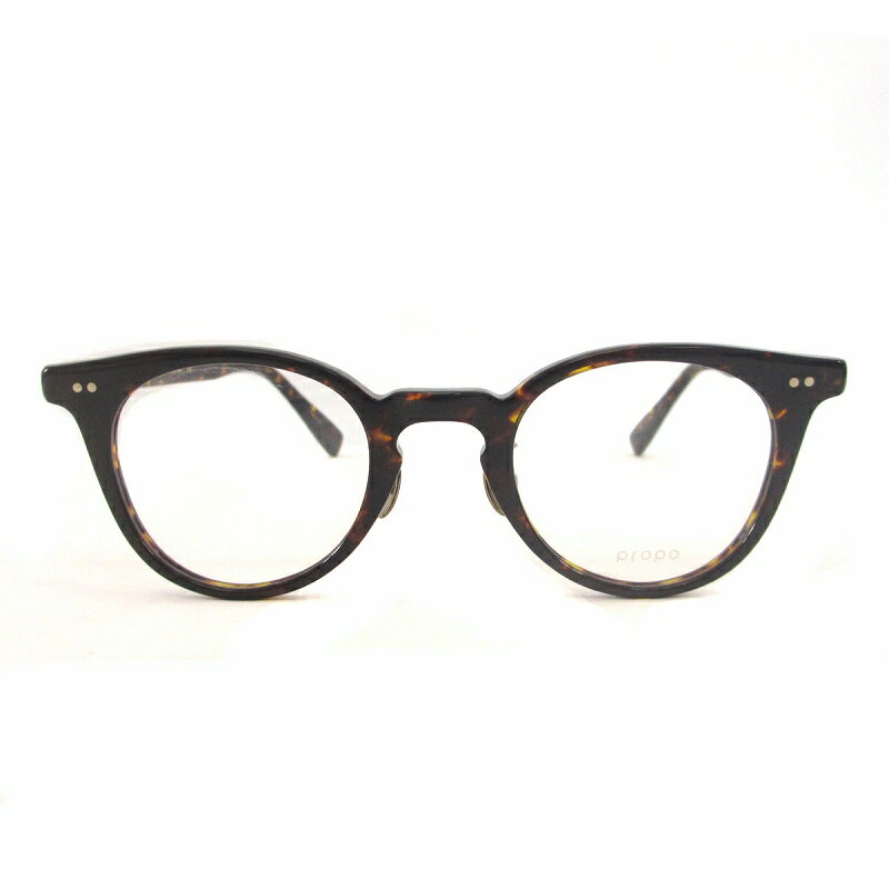 【中古】プロポ propo LAURA ウェリントン 伊達メガネ めがね 眼鏡 べっ甲柄 ブラウン 45□23-140 メンズ レディース 【ベクトル 古着】 250802