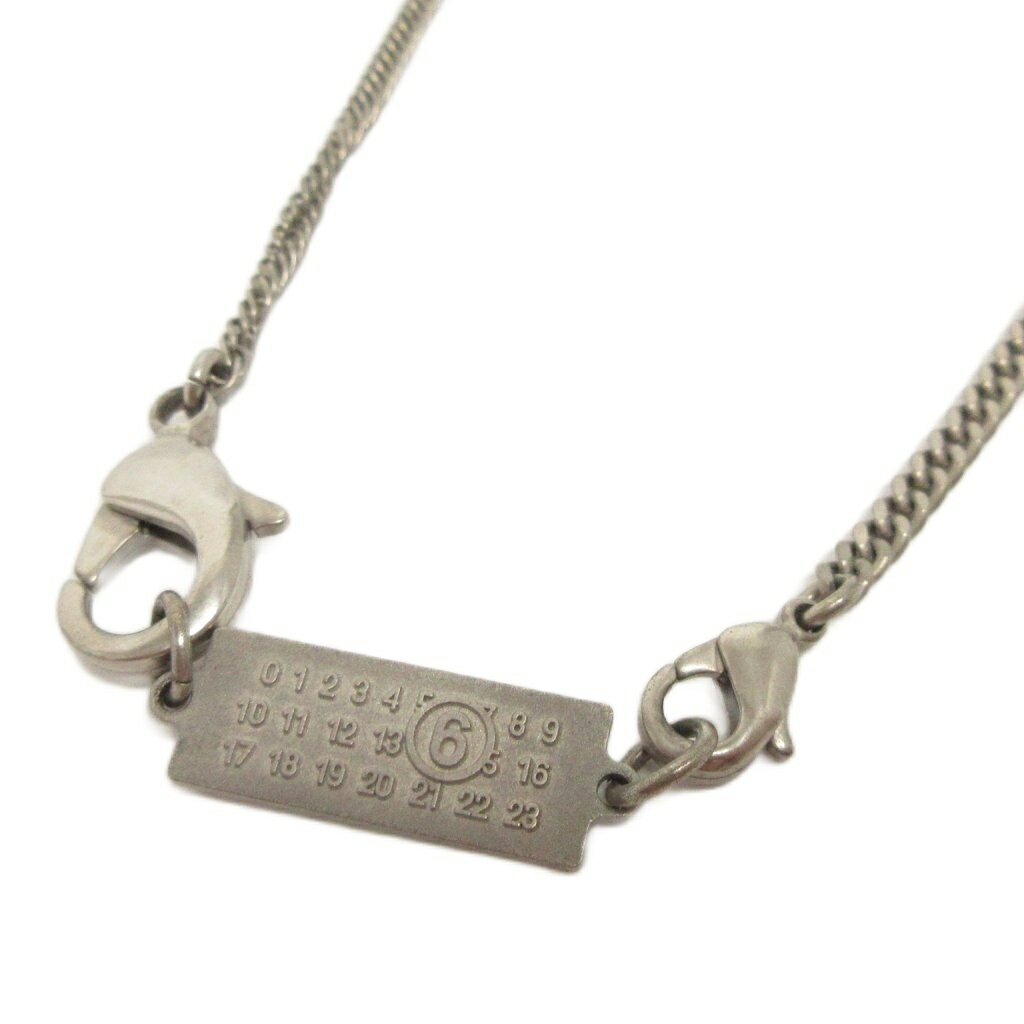 【中古】エムエムシックス メゾンマルジェラ MM6 Maison Margiela ニューメリックロゴ チェーン ネックレス ペンダント SM7UU0119 シルバーカラー メンズ レディース 【ベクトル 古着】 251107