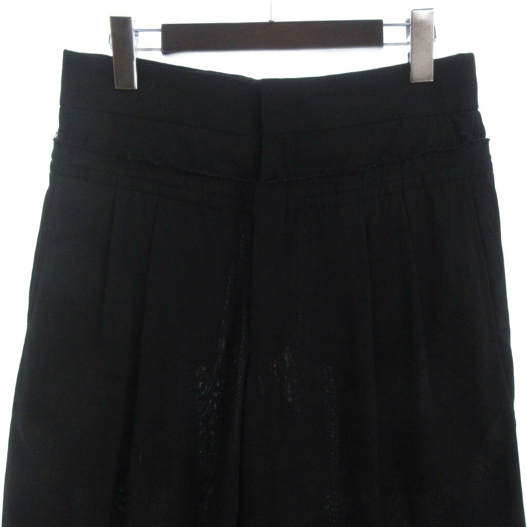 【中古】コムデギャルソン COMME des GARCONS ダブルウエスト ワイドパンツ GE-P005 ウール ナイロン ブラック 黒 M メンズ 【ベクトル 古着】 260207