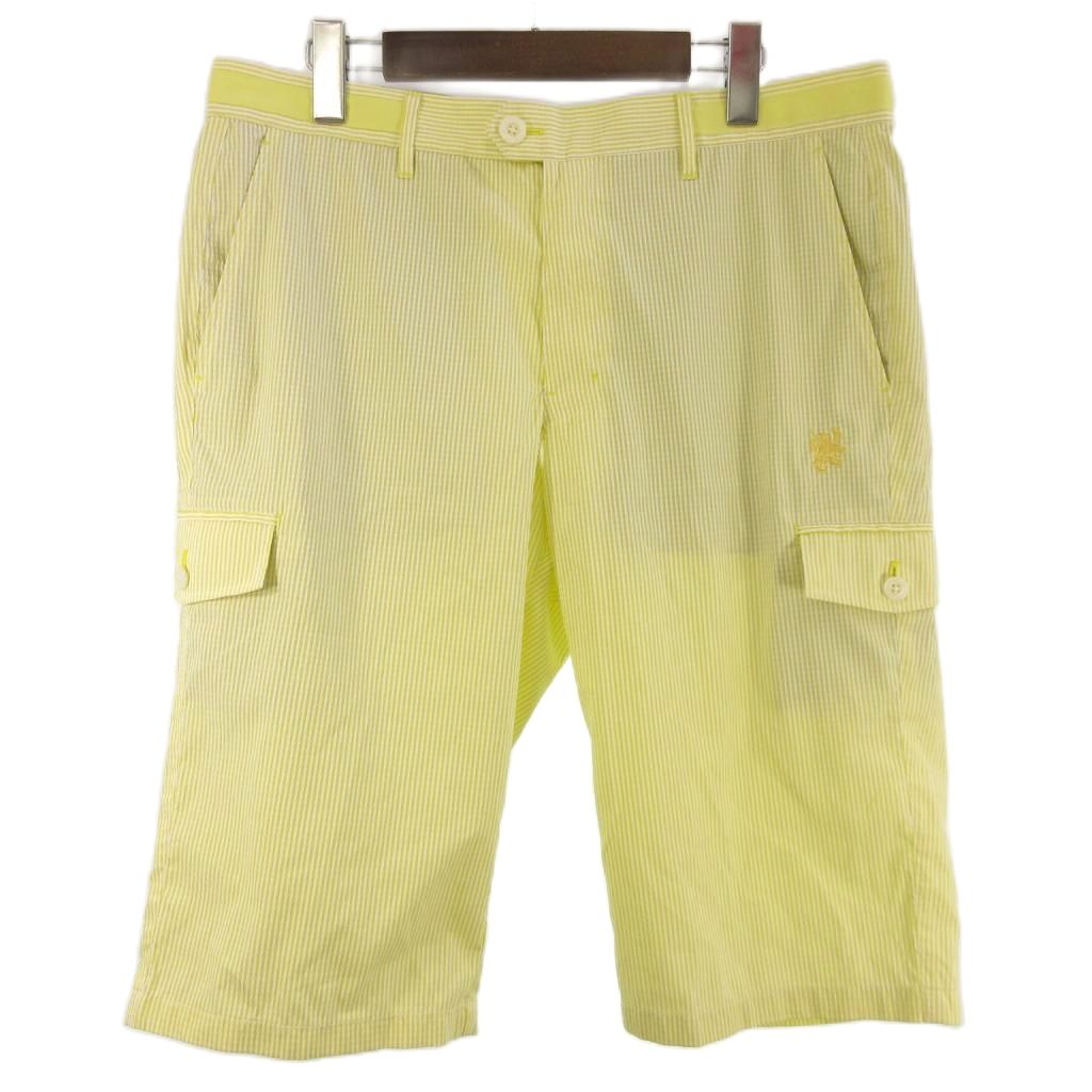 【中古】ビバハート VIVA HEART ハーフパンツ ショート シアサッカー ストライプ ? イエロー 88 ゴルフウェア メンズ 【ベクトル 古着】 260205ブランドビバハート VIVA HEART表記サイズ88実寸サイズウエスト：88cm　もも幅：30cm　裾幅：24cm　股上：28cm　股下：35cm　　素材本体 ポリエステル 刺繍糸 レーヨン色イエロー状態・右臀部付近に薄黒い汚れ その他に目立ったダメージはなく、問題なくご使用いただける商品です。 ※あくまでも中古品ですので掲載写真や記載内容をご確認いただき、ご理解の上ご購入ください。商品のお問い合わせの回答を休止しております。＊各商品ページの商品詳細等をご確認の上ご購入ください。【中古】ビバハート VIVA HEART ハーフパンツ ショート シアサッカー ストライプ ? イエロー 88 ゴルフウェア メンズ 【ベクトル 古着】 260205状態ランク　”AB”詳細については、下記および「状態ランクについて」ページをご覧ください。未使用・新品の商品ほぼ新品同様の商品使用感が少なく、かなり状態の良い商品使用感はあるが、傷や汚れの少ない商品使用感の他、傷や汚れが見られる商品かなり大きな傷みがある難あり商品※S〜CランクはUSED品となりますので、使用感をご理解の上でご入札下さい。状態ランクについてinformationブランドビバハート VIVA HEART表記サイズ88実寸サイズウエスト：88cm　もも幅：30cm　裾幅：24cm　股上：28cm　股下：35cm　　素材本体 ポリエステル 刺繍糸 レーヨン色イエロー状態・右臀部付近に薄黒い汚れ その他に目立ったダメージはなく、問題なくご使用いただける商品です。 ※あくまでも中古品ですので掲載写真や記載内容をご確認いただき、ご理解の上ご購入ください。商品のお問い合わせの回答を休止しております。＊各商品ページの商品詳細等をご確認の上ご購入ください。本商品は一点物です他サイトや店舗にて販売している商品です。多少のお時間差にて欠品になることもございます。予めご了承頂ますようお願い致します。ベクトル・サイズガイドはこちらこの商品と同じブランドの商品を見る