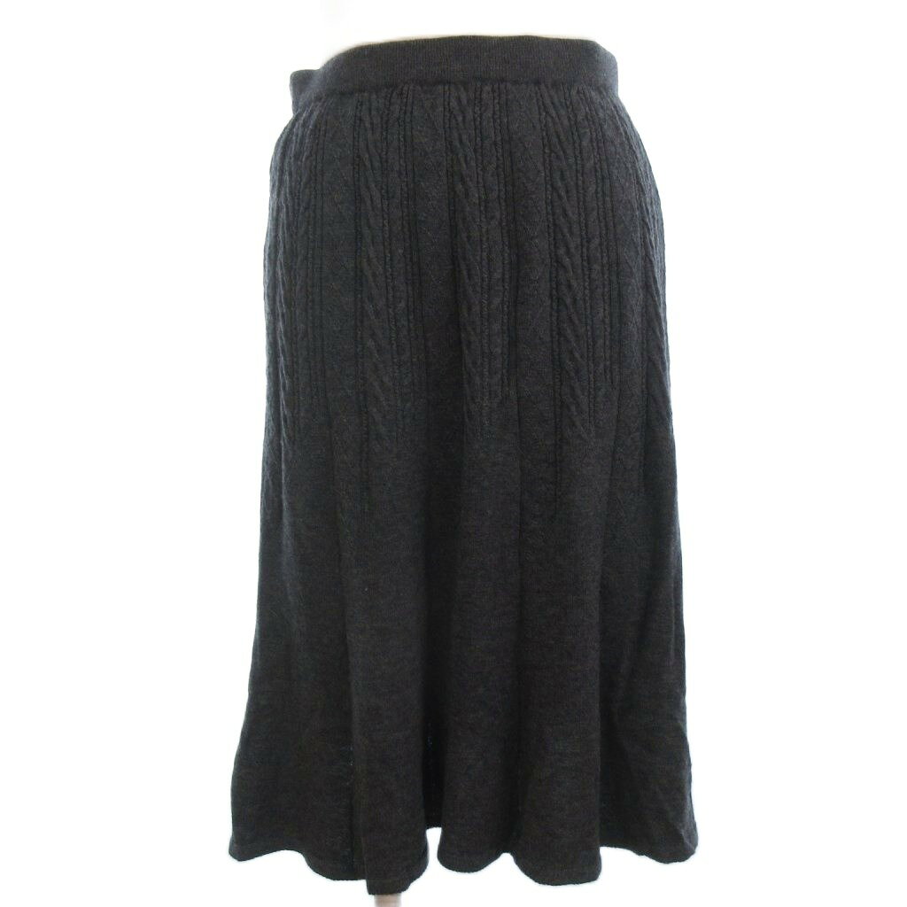 SCAPA&nbsp;【中古】スキャパ SCAPA ケーブルニット フレアスカート ウール グレー 38 ■GY56 レディース 【ベクトル 古着】 260213