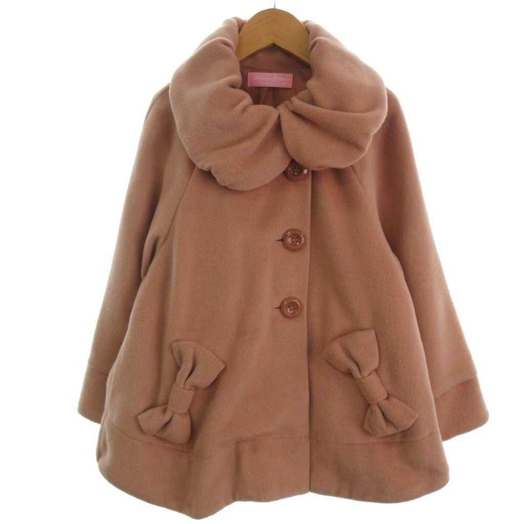 Coat - 【中古】メゾピアノ mezzo piano コート ジャケット リボン ピンクベージュ M 150 キッズ 【ベクトル 古着】 260328