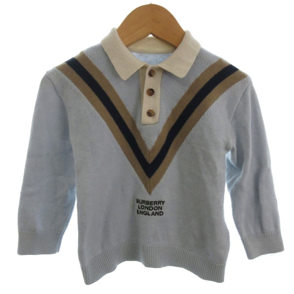【中古】バーバリー BURBERRY 襟付き ニット セーター カシミヤ混 ブルー系 18M 86cm キッズ 【ベクトル 古着】 260413ブランドバーバリー BURBERRY表記サイズ18M 86cm実寸サイズ肩幅：29cm　身幅：29cm　着丈：34cm　袖丈：28cm　　素材カシミヤ 綿色青系状態・フロント下部、背面、袖口にシミ ・全体的に毛羽立ち ※全体的に中古品としての使用感とダメージがありますが、通常使用には支障のない商品です。 掲載写真や記載内容をご確認いただき、ご理解の上ご購入ください。備考バーバリー・ジャパン(株)商品のお問い合わせの回答を休止しております。＊各商品ページの商品詳細等をご確認の上ご購入ください。【中古】バーバリー BURBERRY 襟付き ニット セーター カシミヤ混 ブルー系 18M 86cm キッズ 【ベクトル 古着】 260413状態ランク　”B”詳細については、下記および「状態ランクについて」ページをご覧ください。未使用・新品の商品ほぼ新品同様の商品使用感が少なく、かなり状態の良い商品使用感はあるが、傷や汚れの少ない商品使用感の他、傷や汚れが見られる商品かなり大きな傷みがある難あり商品※S〜CランクはUSED品となりますので、使用感をご理解の上でご入札下さい。状態ランクについてinformationブランドバーバリー BURBERRY表記サイズ18M 86cm実寸サイズ肩幅：29cm　身幅：29cm　着丈：34cm　袖丈：28cm　　素材カシミヤ 綿色青系状態・フロント下部、背面、袖口にシミ ・全体的に毛羽立ち ※全体的に中古品としての使用感とダメージがありますが、通常使用には支障のない商品です。 掲載写真や記載内容をご確認いただき、ご理解の上ご購入ください。備考バーバリー・ジャパン(株)商品のお問い合わせの回答を休止しております。＊各商品ページの商品詳細等をご確認の上ご購入ください。本商品は一点物です他サイトや店舗にて販売している商品です。多少のお時間差にて欠品になることもございます。予めご了承頂ますようお願い致します。ベクトル・サイズガイドはこちらこの商品と同じブランドの商品を見る