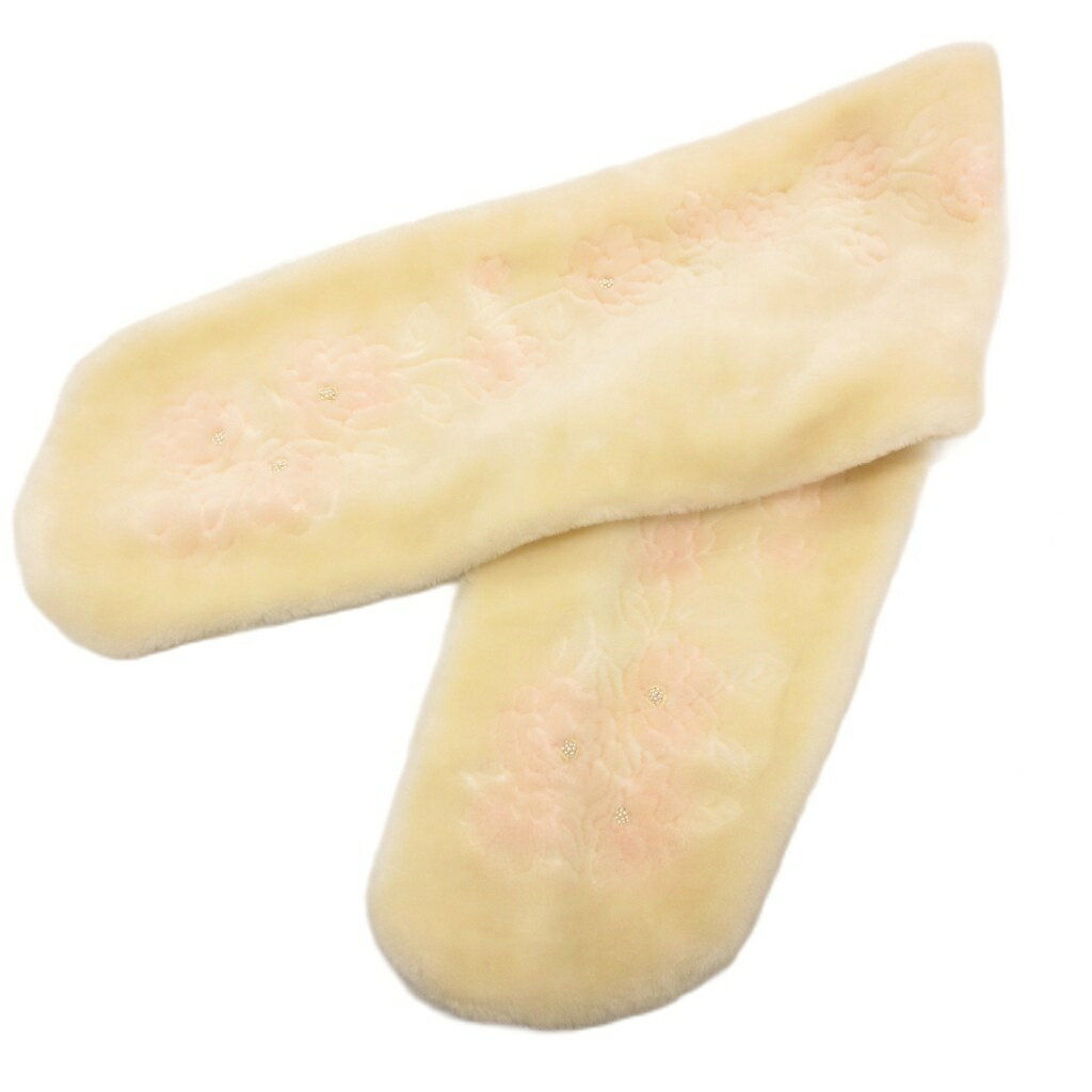 Other - 【中古】着物ショール ファー 女性和服 着物 白 ホワイト ベージュ 花柄 ビーズ装飾 /TQ ■GY35 レディース 【ベクトル 古着】 260503
