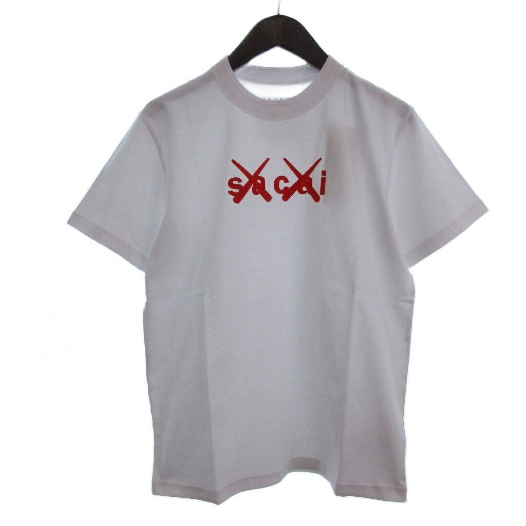 sacai × Kawsコラボブラック ポケット刺繍Tシャツ サイズ2 コラボ KAWS Sacai Embroidery T-shirt カウズ サカイ Tシャツ (sacai