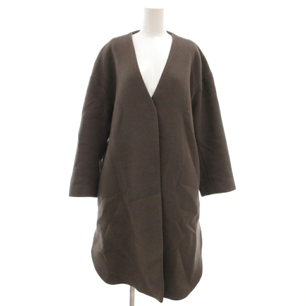 【中古】ミラオーウェン Mila Owen コート ウール 0 茶 ブラウン Vネック 七分袖 ロング丈 /SC レディース 【ベクトル 古着】 260513 auc-vector-20934089 ブランド古着の買取販売ベクトル パッケージ画像