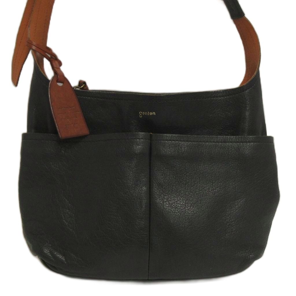 Rakuten - 【中古】ゲンテン genten タスカ ショルダーバッグ レザー ネイビー系 レディース 【ベクトル 古着】 260509