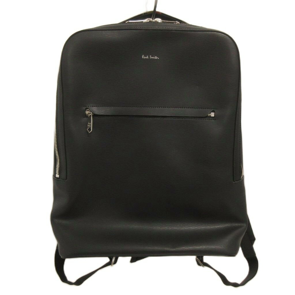 【中古】ポールスミス PAUL SMITH クラシックエンボス リュック レザー バックパック ビジネス 黒 ブラック メンズ 【ベクトル 古着】 260508