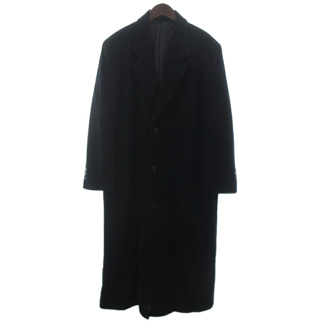 ヴィンテージ VINTAGE URBANSCAPE ロングコート ウール カシミヤ混 黒 ブラック L ■ECB004 レディース  260511