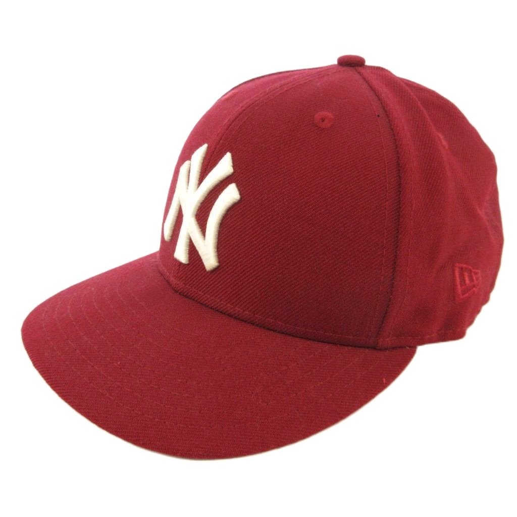 【中古】ニューエラ NEW ERA ×KITH 59FIFTY NY ニューヨークヤンキース ベースボールキャップ 帽子 ワインレッド 7 1/2 メンズ 【ベクトル 古着】 260528