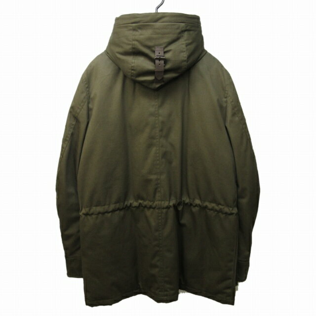 【中古】ハケットロンドン HACKETT LONDON ダウンコート ダウンジャケット ミリタリー コットン フード カーキ グリーン 系 S 1203 メンズ 【ベクトル 古着】 231203