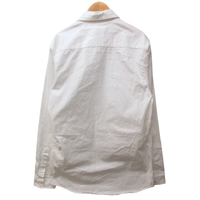 【中古】未使用品 アコールドウォール A-COLD-WALL タグ付 フロントロゴ ドレスシャツ ボタンダウン 比翼 ラバーロゴ装飾 長袖 白 ホワイト 46 約S-M IBO55 0918 メンズ 【ベクトル 古着】 240924
