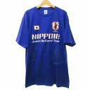 【中古】未使用品 タグ付 JFA 2009年 サッカー日本代表オフィシャルグッズ Tシャツ サッカーウエア ロゴプリント 青 ブルー Lサイズ IBO69 04...