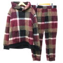 【中古】ブラックレーベルクレストブリッジ BLACK LABEL CRESTBRIDGE 美品 近年 フリース セットアップ フーディー イージーパンツ チェック柄 マルチカラー L LL IBO71 0430 メンズ 【ベクトル 古着】 250506